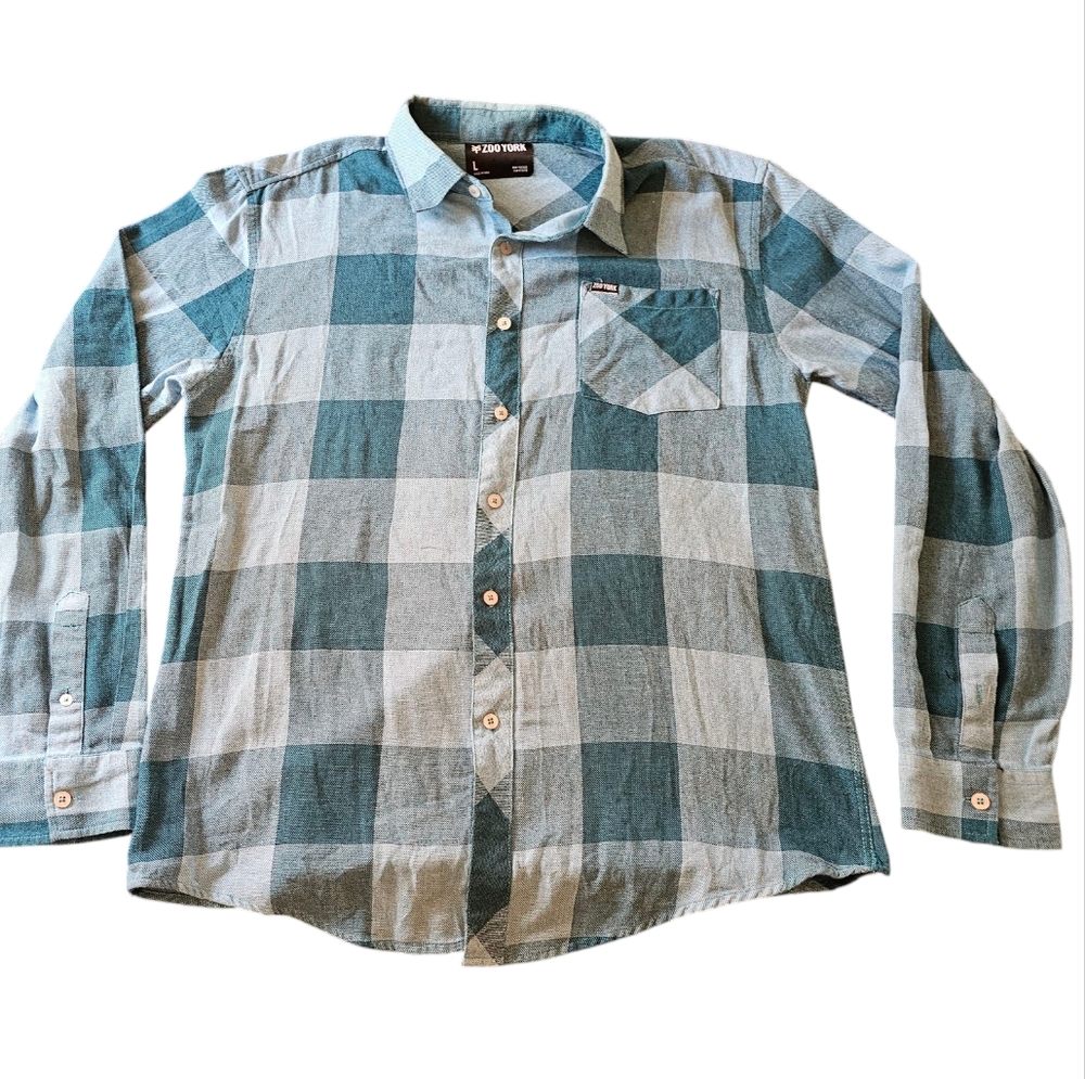 Zoo York Skateboard Company Plaid Flannel Shirt L